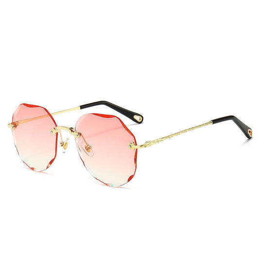 Polygonal Sunglasses Women Rimless Trimmed Sunglasses EHAD +