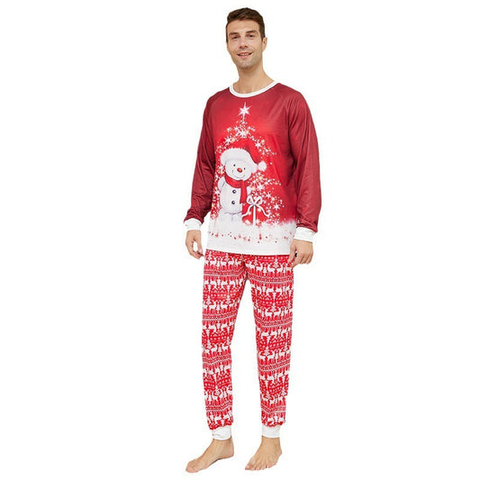 New Snowman Scarf Parent-child Christmas Pajamas Pajamas Set EHAD +
