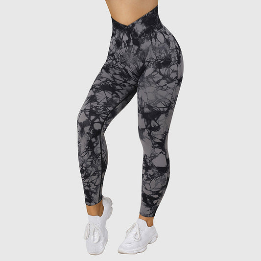 Seamless Tie Dye Leggings Women Yoga Pants Push Up Sport Fitness Running Gym Leggings EHAD +
