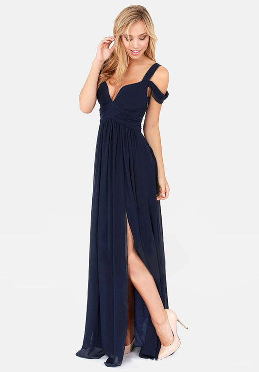 Long Floor Length Elegant Greek Style Pleated Dress EHAD +