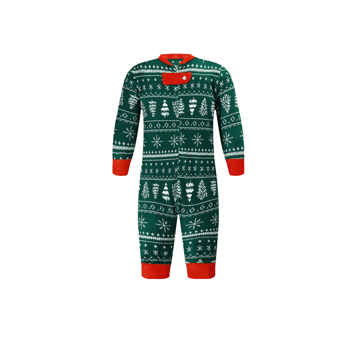 Christmas Print Contrast Color Parent-child Home Service Suit EHAD +