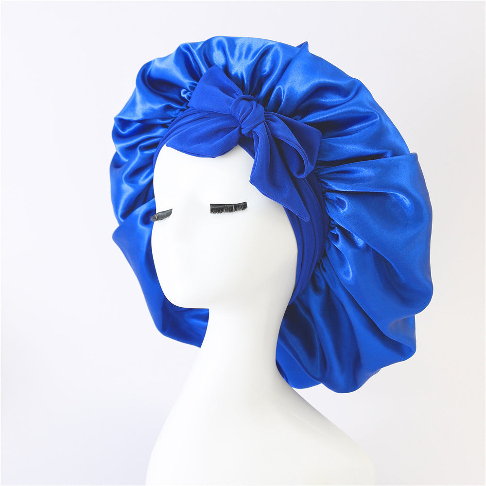 New Silk Bonnet For Sleeping Women Satin Bonnet Hair Bonnet Night Sleep Cap Scarf Wrap For Curly Hair With Tie Band For Curly Hair EHAD +