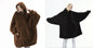 Hoodie Sweatshirt With Big Pocket Tops Sweater Comfortable Loose Double-Sided Fleece Thicker Wearable Blanket EHAD +
