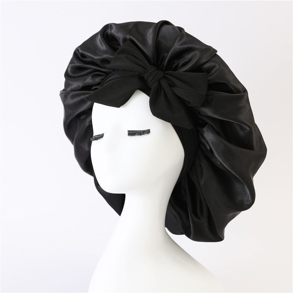 New Silk Bonnet For Sleeping Women Satin Bonnet Hair Bonnet Night Sleep Cap Scarf Wrap For Curly Hair With Tie Band For Curly Hair EHAD +