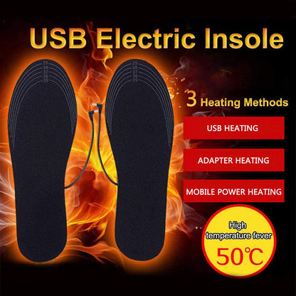 USB Heated Shoes Insoles Can Be Cut Winter Warm Heating Insoles Pad Feet For Boots Sneaker Shoes EHAD +