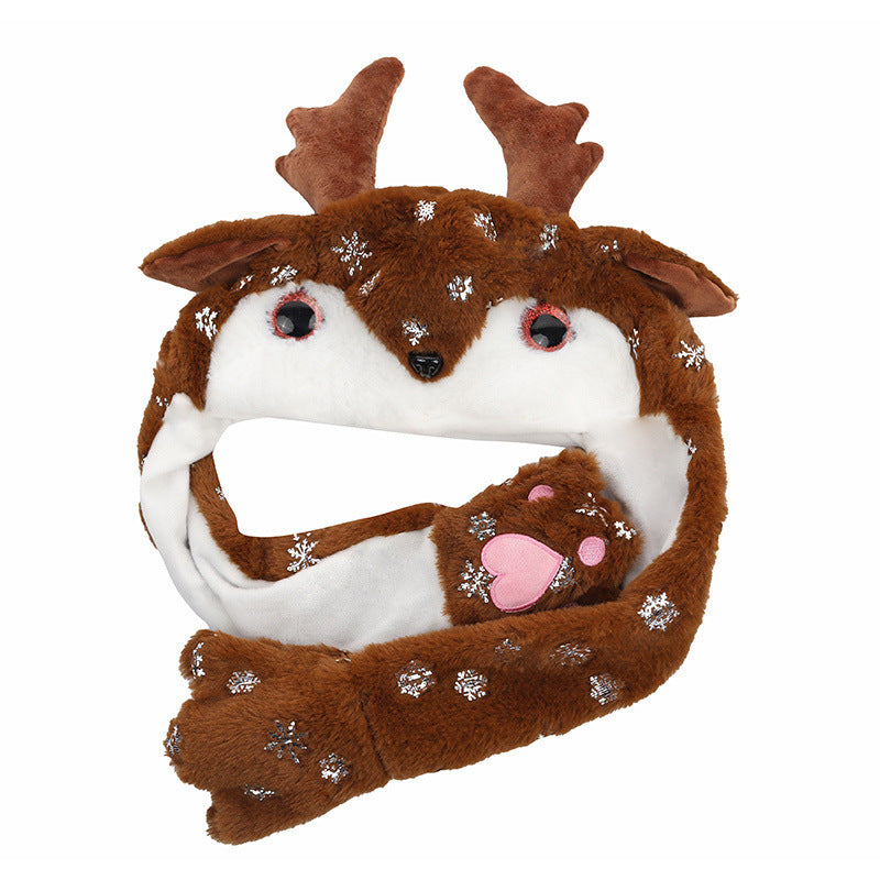 Novel Movable Christmas Hat Winter Cute Santa Claus Snowman Elk Hat EHAD +