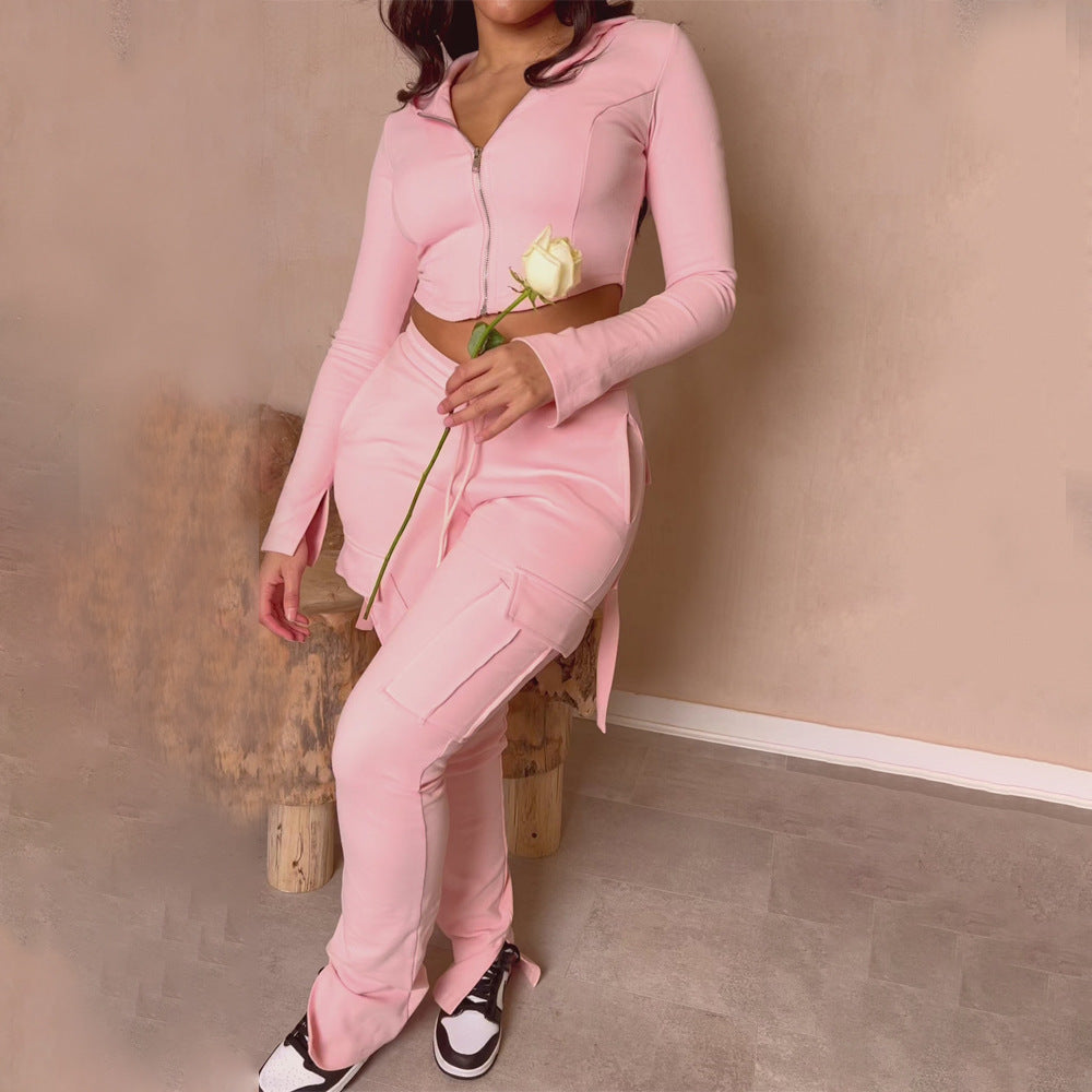 Cargo Pants With Pockets High Waist Drawstring Wide Leg Straight Trousers For Women Overalls EHAD +