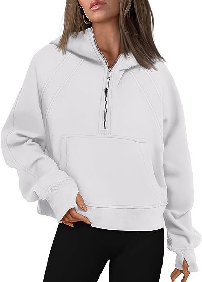 Zipper Hoodies Sweatshirts With Pocket Loose Sport Tops Long Sleeve Pullover Sweaters Winter Fall Outfits Women Clothing EHAD +