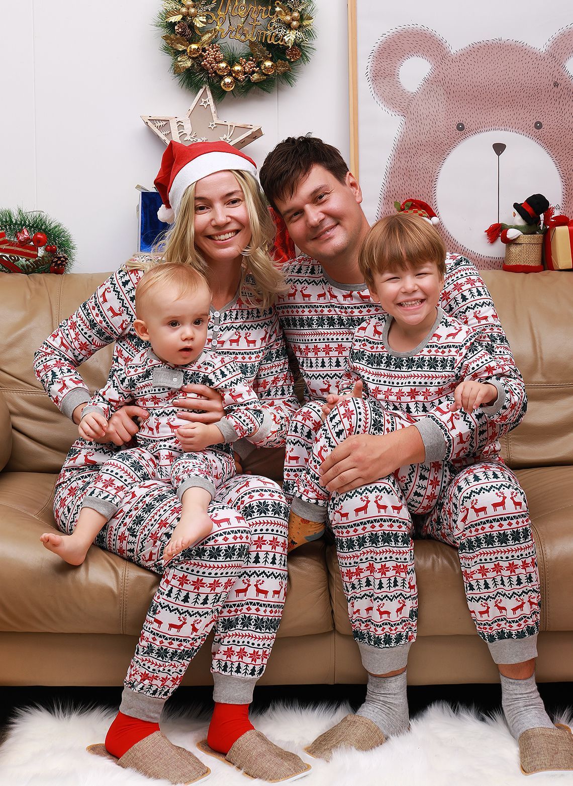 Christmas Pajamas Family Matching New Year Father Mother Kids Baby Look Clothes Set Dad Mom And Daughter Son Pyjamas Outfit EHAD +