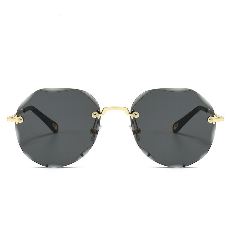 Polygonal Sunglasses Women Rimless Trimmed Sunglasses EHAD +