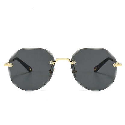 Polygonal Sunglasses Women Rimless Trimmed Sunglasses EHAD +