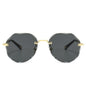 Polygonal Sunglasses Women Rimless Trimmed Sunglasses EHAD +