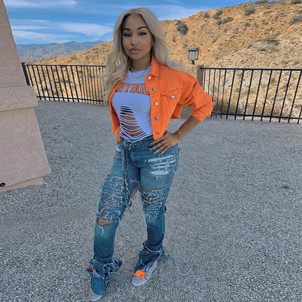 Jacket Women Streetwear Denim Jacket Women Outwear Bodycon Jeans Jackets Women Coat Casual Ladies Cropped Jackets EHAD +