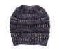 Mixed Color Knitted Wool Hat Ladies Non-labeled Ponytail Hat EHAD +