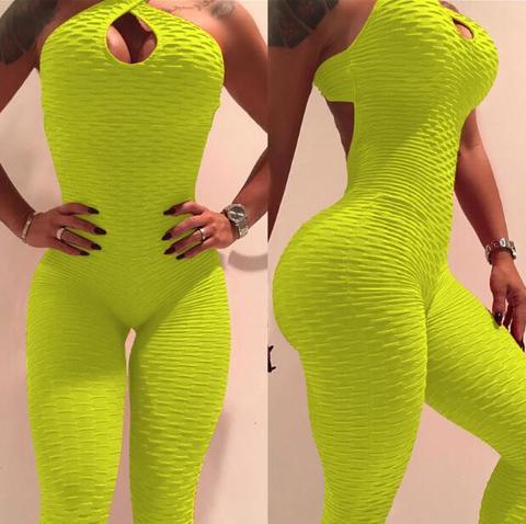 Yoga Jumpsuit Cross Design Backless Tracksuit Full Bodysuit EHAD +