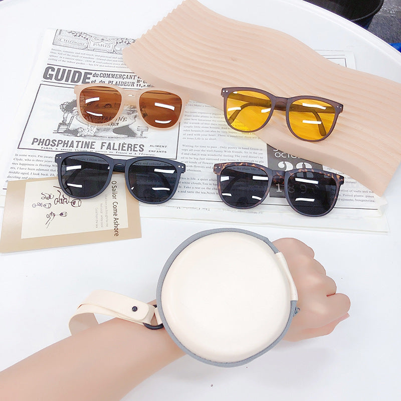Trendy Foldable Sunglasses For Women TR Polarized Folding Sun Glasses EHAD +