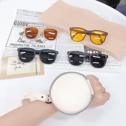 Trendy Foldable Sunglasses For Women TR Polarized Folding Sun Glasses EHAD +