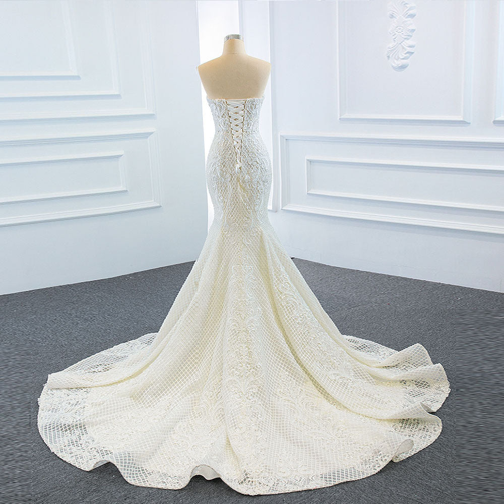 The Wedding Dress Wears Two Fishtail Tail Tube Tops, The Temperament Is Thin And Dreamy EHAD +