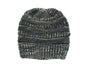 Mixed Color Knitted Wool Hat Ladies Non-labeled Ponytail Hat EHAD +