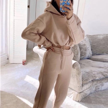 Jogging Suits For Women 2 Piece Sweatsuits Tracksuits Sexy Long Sleeve HoodieCasual Fitness Sportswear EHAD +