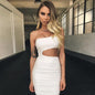 Slim One-shoulder Short Dress Sexy Fashion Hollow Mini Dresses For Women EHAD +