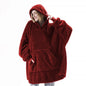 Hoodie Sweatshirt With Big Pocket Tops Sweater Comfortable Loose Double-Sided Fleece Thicker Wearable Blanket EHAD +