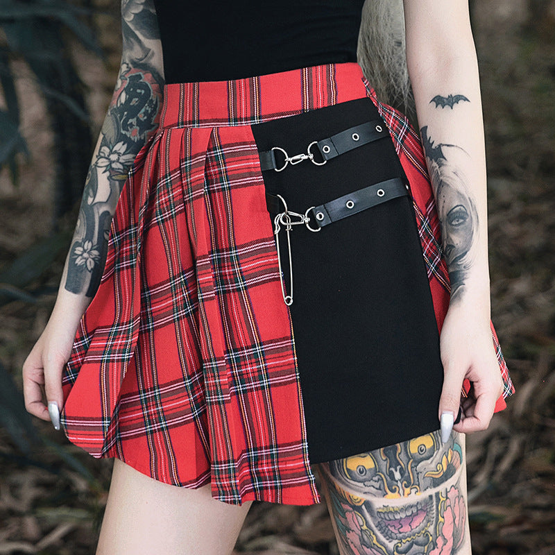 Gothic Pleated Short Skirt Skirt Women EHAD +