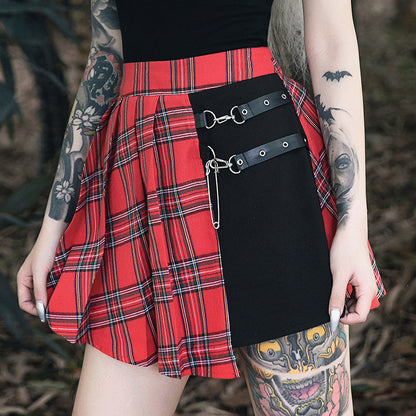 Gothic Pleated Short Skirt Skirt Women EHAD +