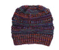 Mixed Color Knitted Wool Hat Ladies Non-labeled Ponytail Hat EHAD +