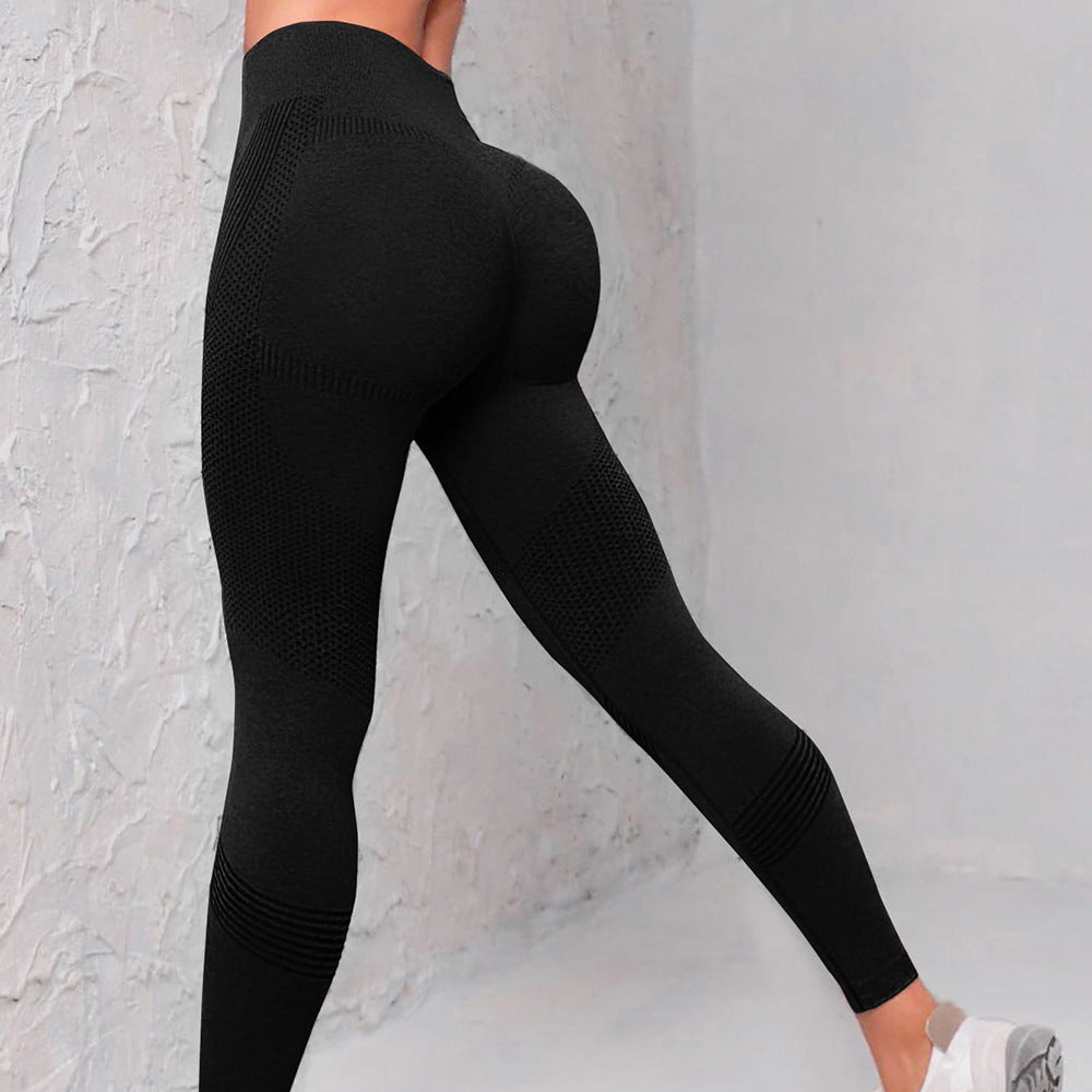 High Waist Seamless Yoga Pants Women's Solid Color Dot Striped Print Butt Lifting Leggings Fitness Running Sport Gym Legging Outfits EHAD +