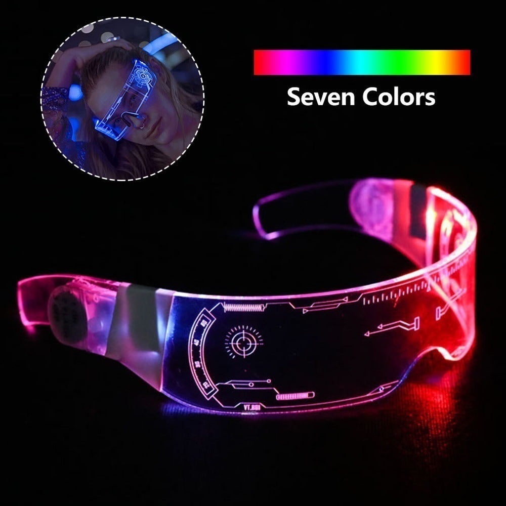 LED Luminous Glasses Party Bar Disco Punk Glasses Futuristic Style Festival Goggles Decoration Gifts EHAD +