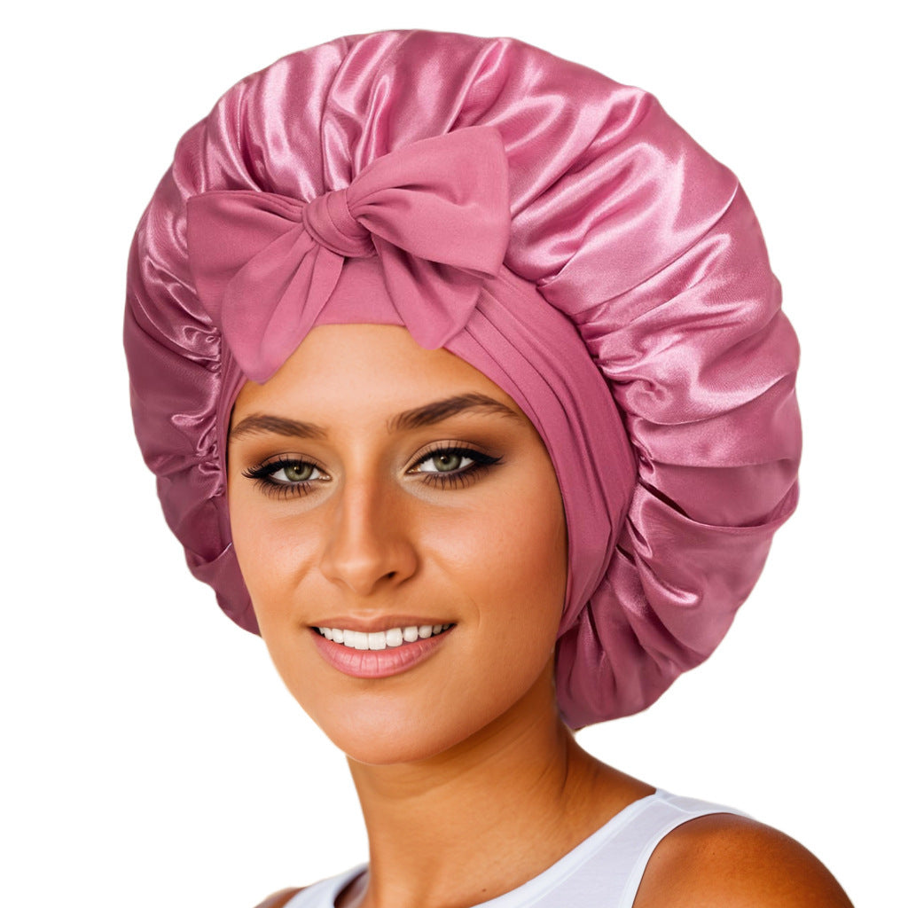 New Silk Bonnet For Sleeping Women Satin Bonnet Hair Bonnet Night Sleep Cap Scarf Wrap For Curly Hair With Tie Band For Curly Hair EHAD +
