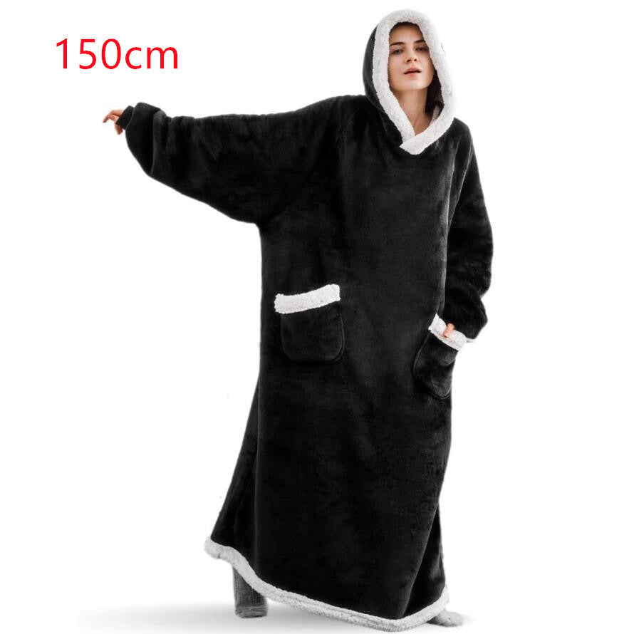 Winter TV Hoodie Blanket Winter Warm Home Clothes Women Men Oversized Pullover With Pockets EHAD +