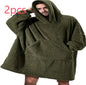 Hoodie Sweatshirt With Big Pocket Tops Sweater Comfortable Loose Double-Sided Fleece Thicker Wearable Blanket EHAD +