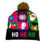 LED Christmas Hat Sweater Knitted Beanie Christmas Light Up Knitted Hat Christmas Gift  Kids Xmas New Year Decorations EHAD +
