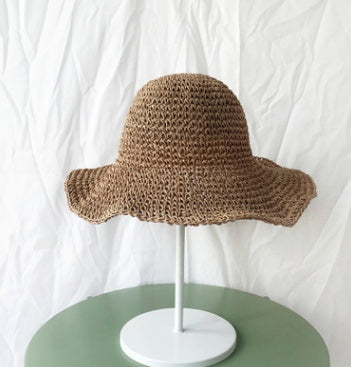 Summer Outing Sunscreen Hat for Women with Foldable Straw Hats Holiday Cool Hat Beach Hat EHAD +