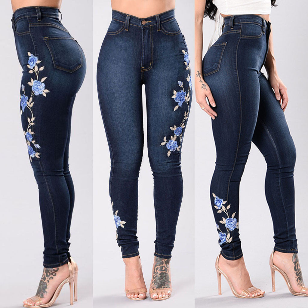 European and American embroidered jeans EHAD +