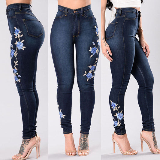 European and American embroidered jeans EHAD +