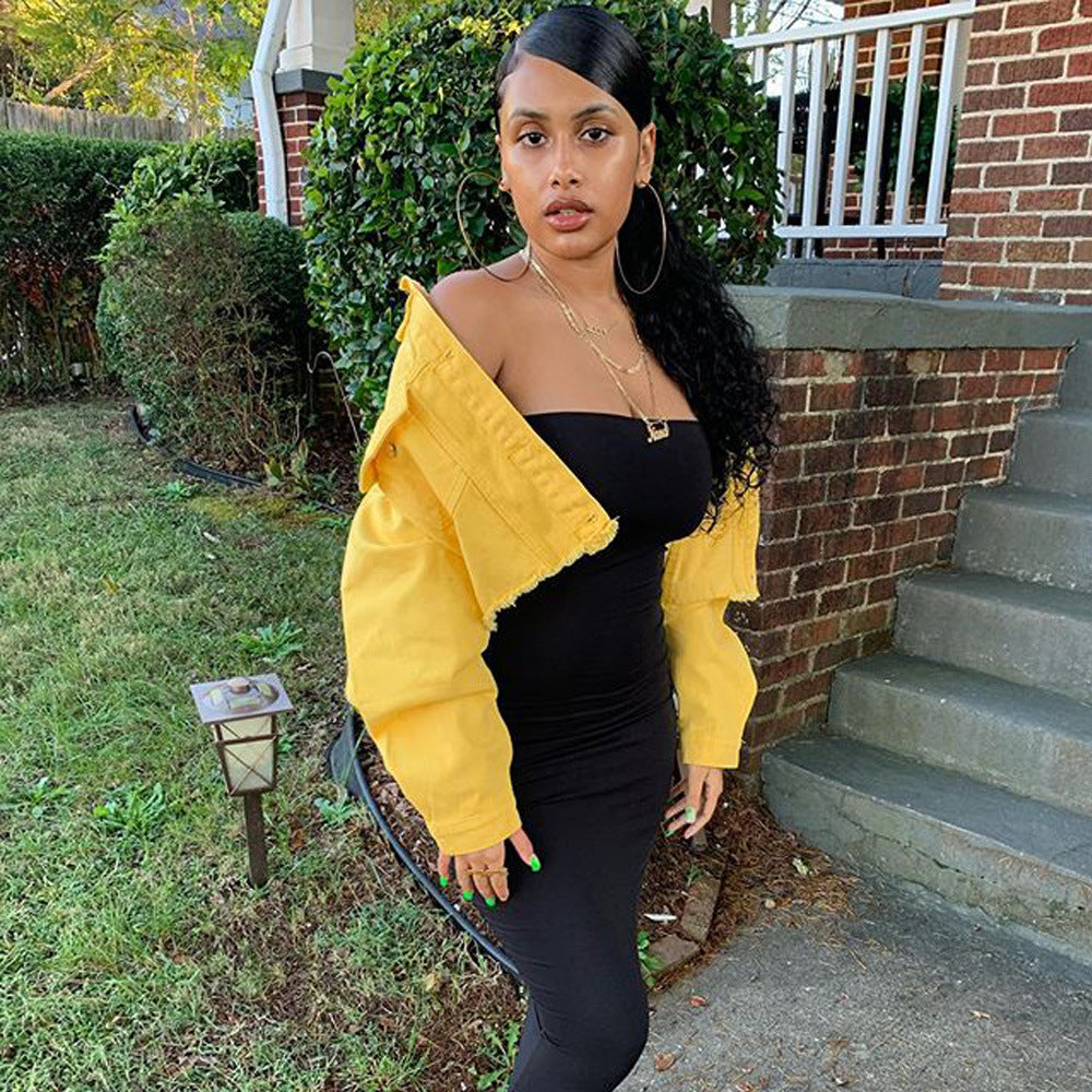 Jacket Women Streetwear Denim Jacket Women Outwear Bodycon Jeans Jackets Women Coat Casual Ladies Cropped Jackets EHAD +