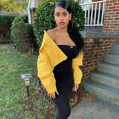 Jacket Women Streetwear Denim Jacket Women Outwear Bodycon Jeans Jackets Women Coat Casual Ladies Cropped Jackets EHAD +