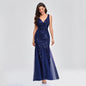Sexy Long Dress Sleeveless V-neck Embroidered Sequin Slim Mermaid Dress EHAD +
