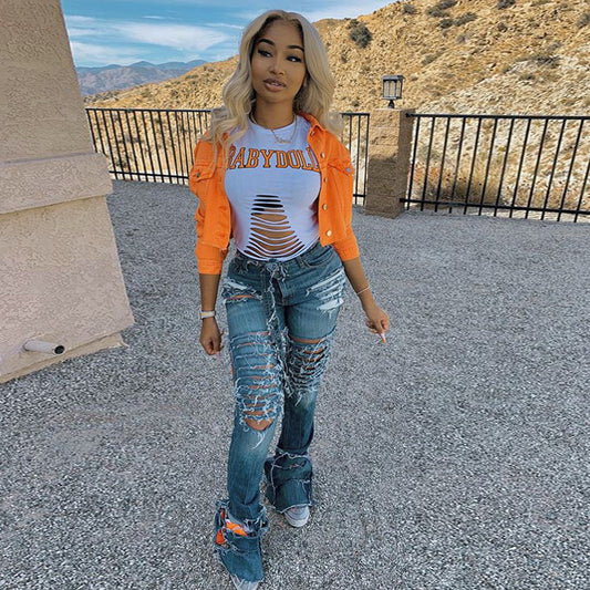 Jacket Women Streetwear Denim Jacket Women Outwear Bodycon Jeans Jackets Women Coat Casual Ladies Cropped Jackets EHAD +