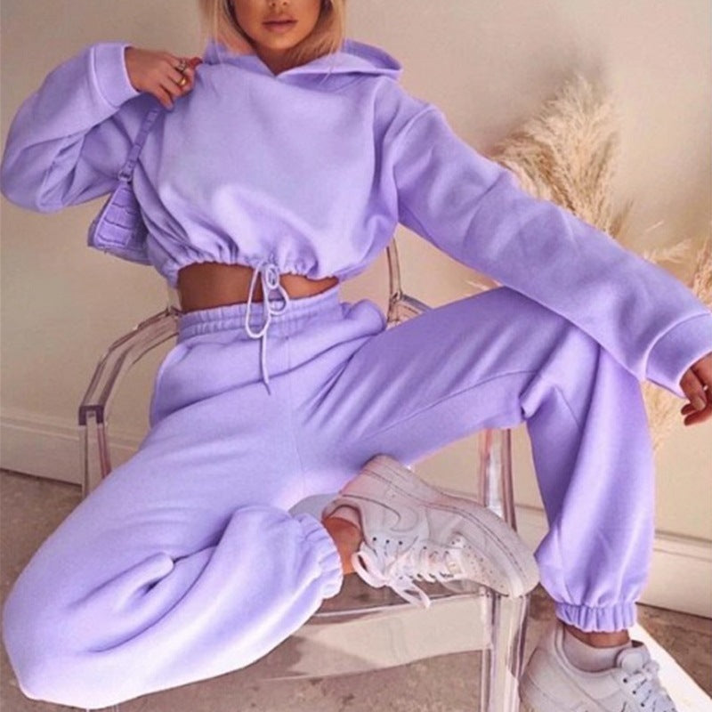 Jogging Suits For Women 2 Piece Sweatsuits Tracksuits Sexy Long Sleeve HoodieCasual Fitness Sportswear EHAD +