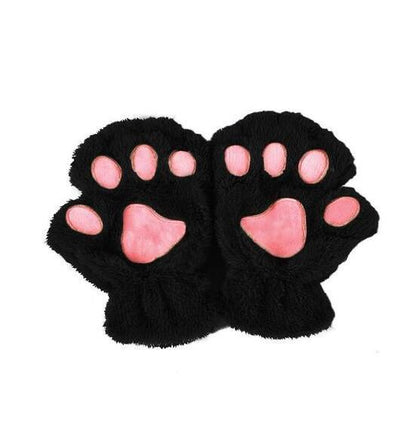 Winter Lovely Half Cover Paw Bear Cat Claw Gloves Short Finger EHAD +