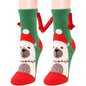 Christmas Supplies Magnetic Suction Hand In Hand Couple Socks Coral Fleece Tube Socks Warm Slipper Bed Socks Winter Soft Warm Slipper EHAD +
