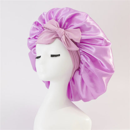 New Silk Bonnet For Sleeping Women Satin Bonnet Hair Bonnet Night Sleep Cap Scarf Wrap For Curly Hair With Tie Band For Curly Hair EHAD +