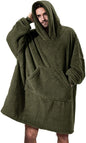 Hoodie Sweatshirt With Big Pocket Tops Sweater Comfortable Loose Double-Sided Fleece Thicker Wearable Blanket EHAD +