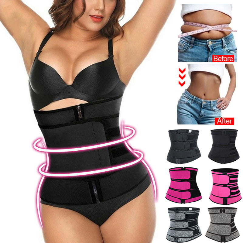 Tummy Sweat Shapewear Bodysuits Women Waist Trainer Slimming 2-3 Belts Workout Shaper Corset EHAD +