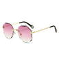 Polygonal Sunglasses Women Rimless Trimmed Sunglasses EHAD +