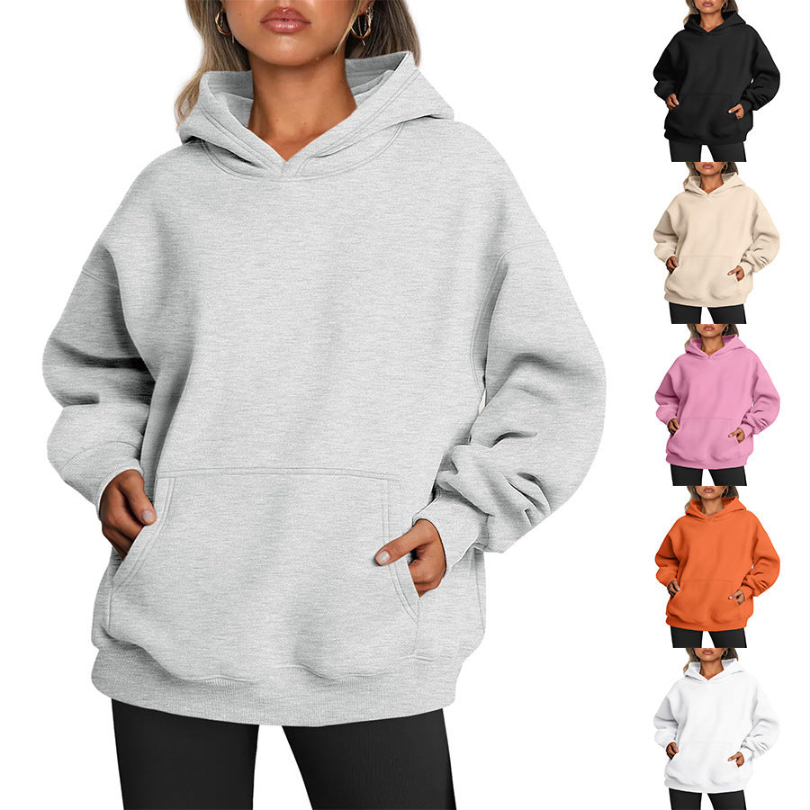 Women's Oversized Hoodies Fleece Loose Sweatshirts With Pocket Long Sleeve Pullover Hoodies Sweaters Winter Fall Outfits Sports Clothes EHAD +